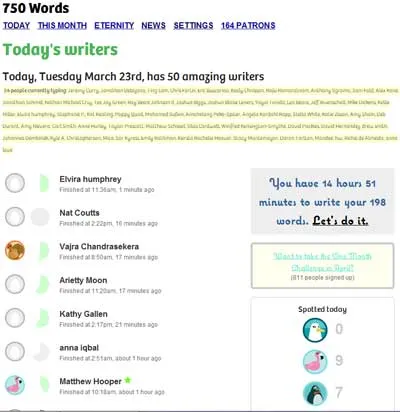 Writing 750 words a day