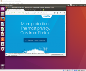 Firefox running on Ubuntu 16.04 Desktop